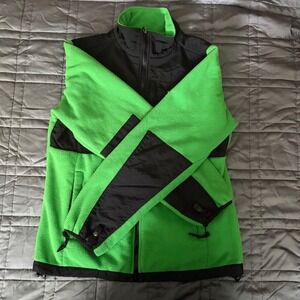 The North Face Denali Polartec Fleece Jacket Womens Large Green Black Full Zip